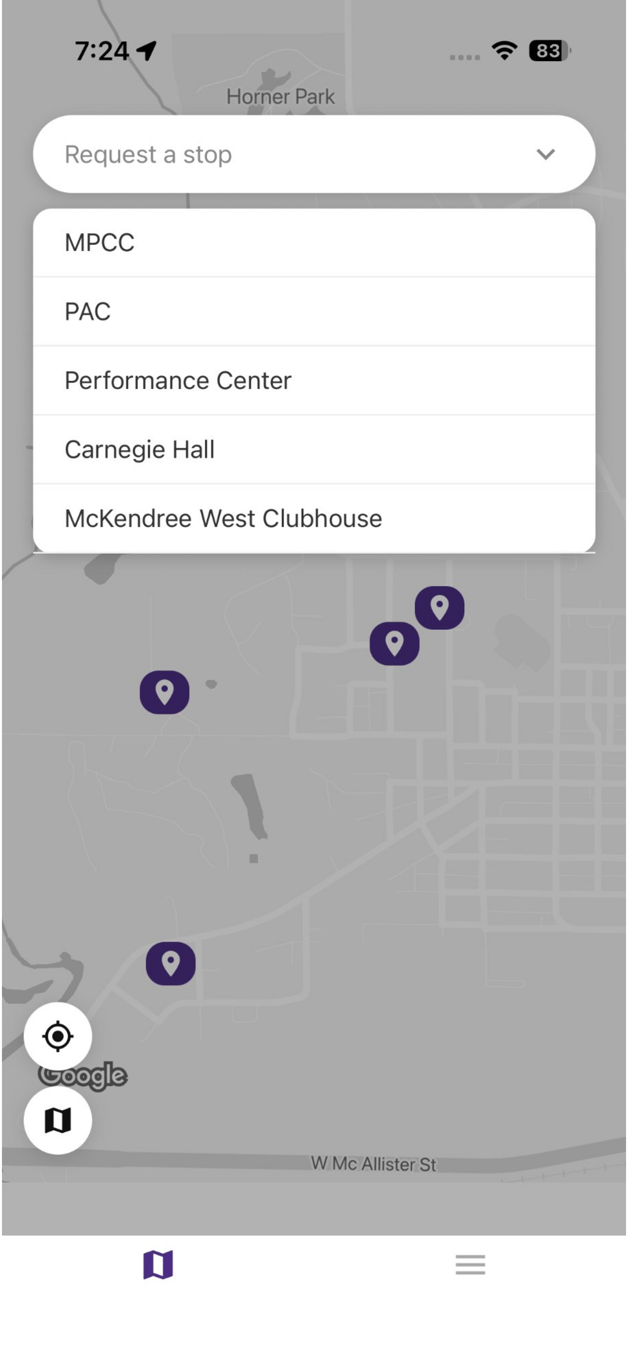 McKendree request dropdown